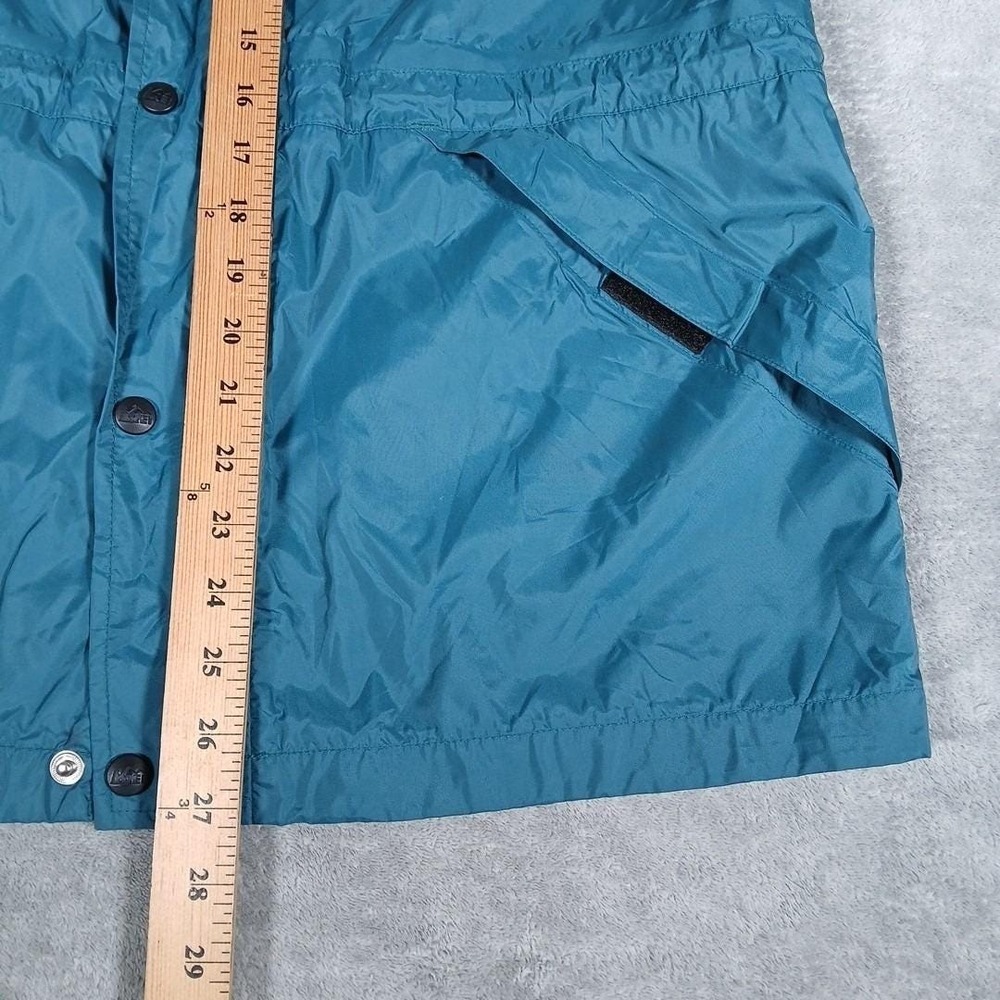 REI Elements Rain Jacket Kids Large 12/14 Teal Parka Outdoor Vintage 90s - Picture 11 of 15